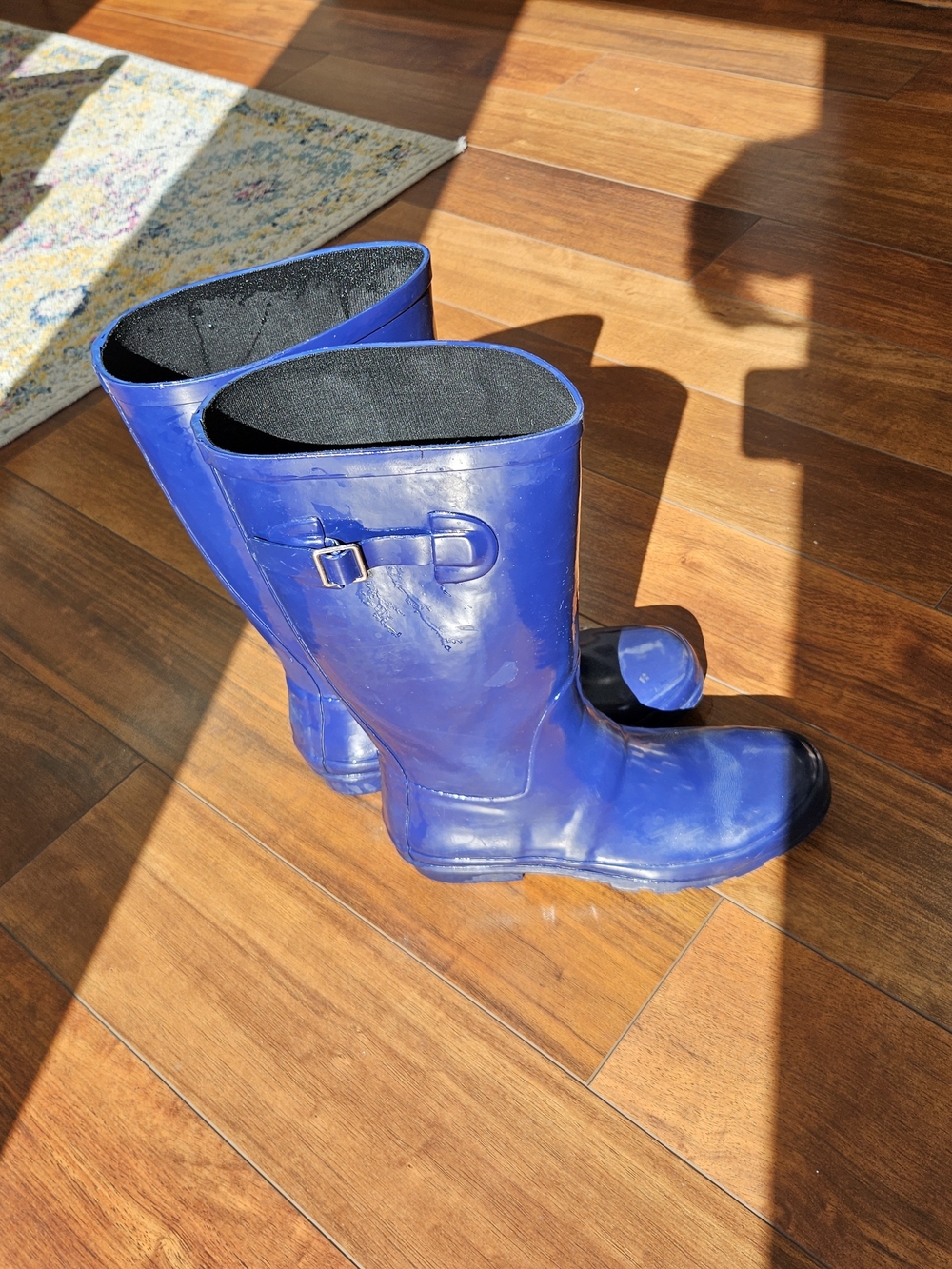 No madness - Women's Size 11 - Cobalt Blue Rain Boots with Buckle Detail